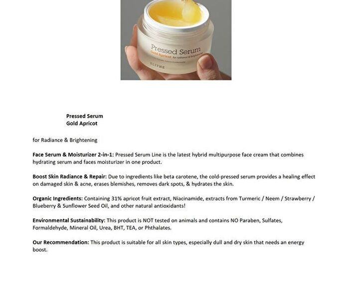 Pressed Serum Gold Apricot - 50ml