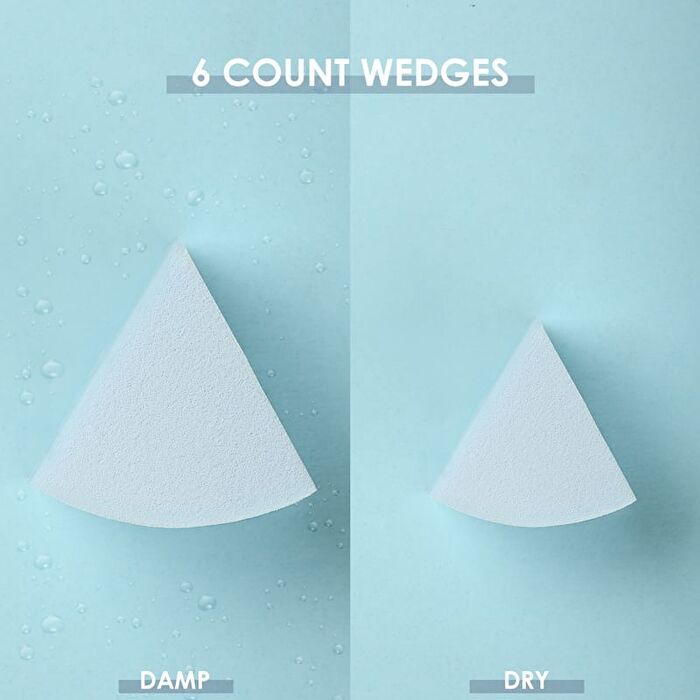 Match Max Make Up Sponge - 6 Count Wedges - 08 Light Blue - 1pc