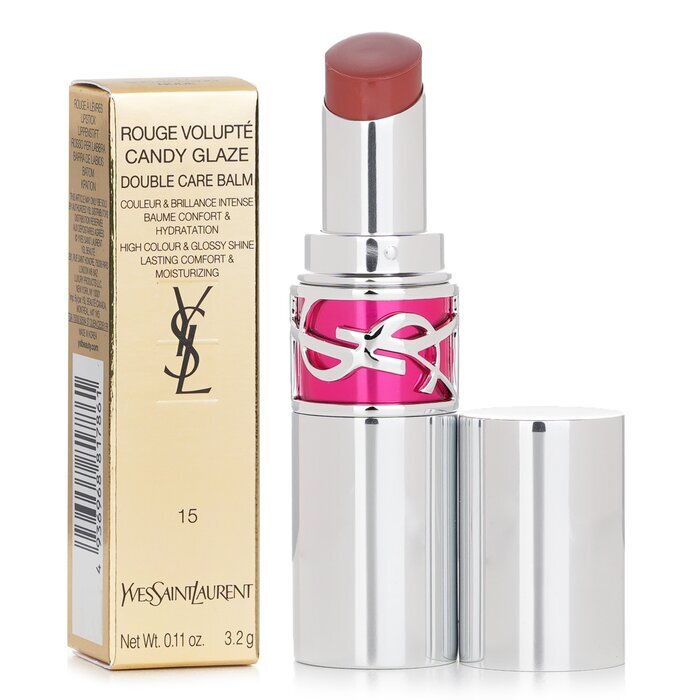 Yves Saint Laurent Rouge Volupte Candy Glaze Double Care Balm -  15 Showcasing Nude 3.2g