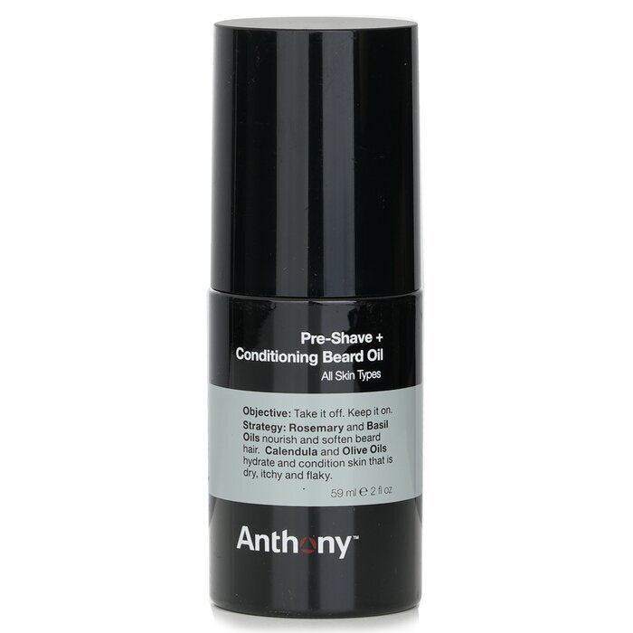 Anthony Logistics Pour Hommes Huile de Barbe Pré-Rasage + Conditionnement - Pour Tous Types de Peau 59ml/2oz