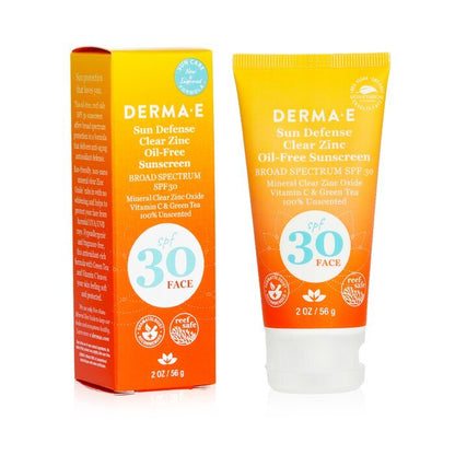 Derma E Sun Defense Clear Zinc Oil Free Sunscreen SPF 30 - Face 56g