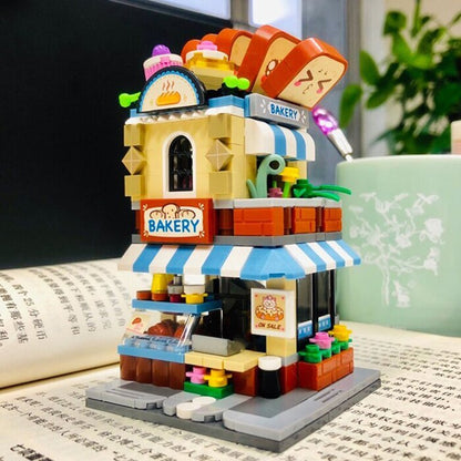 LOZ Street Series - Bakery Shop Building Bricks Set 19.5x16.5x4.5cm