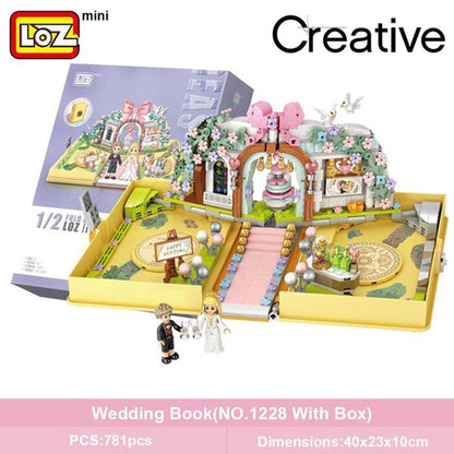 LOZ Mini Blocks -  Wedding Block Book (Foldable) Building Bricks Set 23 x 17 x 8cm